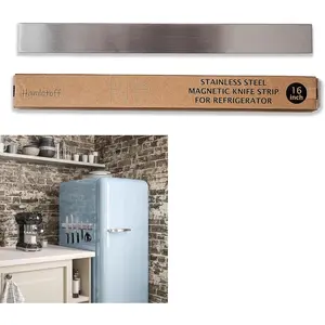 Premium 16 Inch Professional Double Sided Magnetic Knife Strip Stainless Steel Self Adhesive Magnetic Knife Holder for Refrigerator Wall