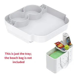 Cup Holder Tray for Bogg Bag X-Large, ABS Water-Resistant Phone Holder & Divider, Fits Various Cup Sizes with Large Capacity, Flexible Semi-Cover Design & Wide Compatibility