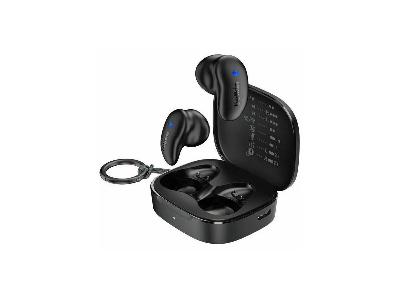 Belkin SoundForm Anywhere AUC014FQBK Earset - Stereo - True Wireless - Bluetooth - Earbud - Binaural - In-ear - Black