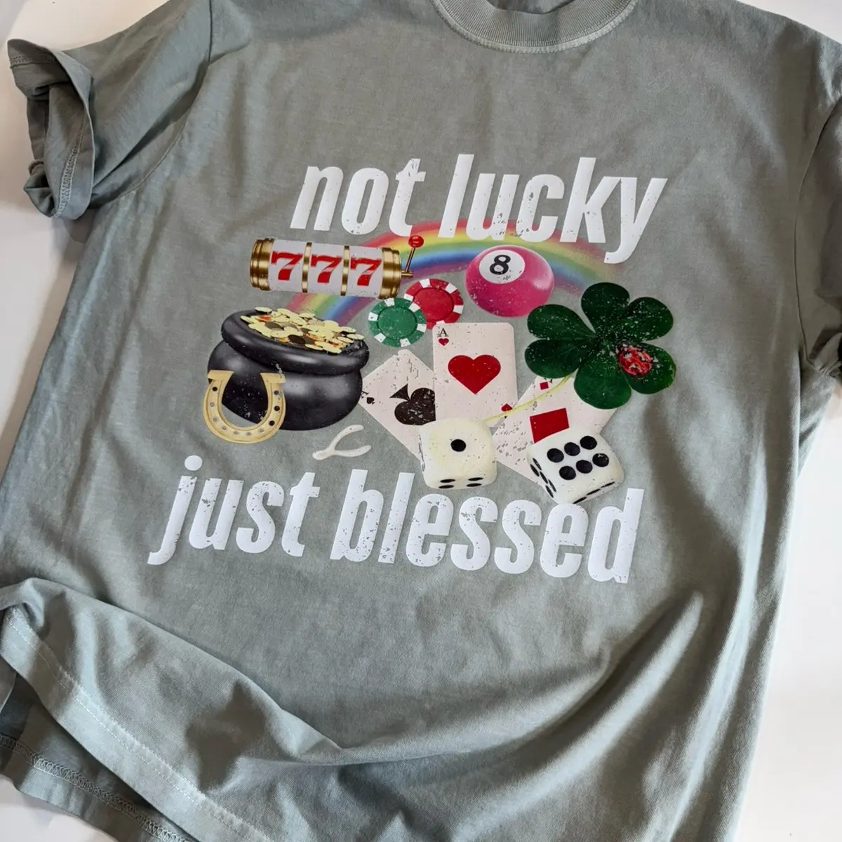 *Made to Order* Not lucky just blessed Saint Patrick’s day tshirt Comfort Shortsleeve