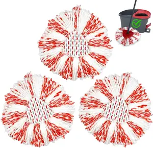 3 Pack Deep Refill Compatible with O Ceda EasyWring Spin Mop & System Microfiber Mops Heads Refill for Oceda Easywring 1 Tank Spin Mop System, 40% More, Scrub Pad