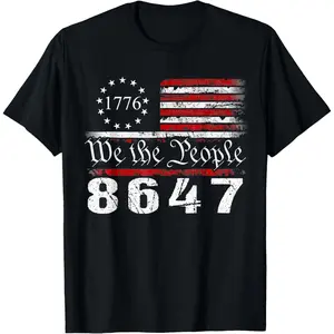 Funny Trump 8647 Shirt 86 47 US Flag We The People Impeach 47 T-Shirt
