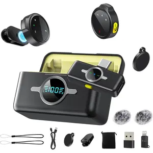 Wireless Lavalier Microphone for iPhone/Android/PC, LED Indicator Lapel Mic with 42H Charging Case, Noise Reduction, Magnetic, 328ft Mini Microphone for Video Recording, Interviews, TikTok, YouTube