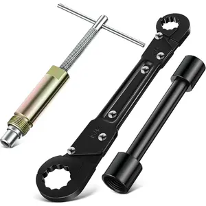 3 in 1 Plumbing Tools Angle Stop Wrench Kit with Compression Sleeve Puller Tool, Plumber Wrench Kit for Install Angle Stop & Nut, Compression Ring  for Remove Nut & Ferrule