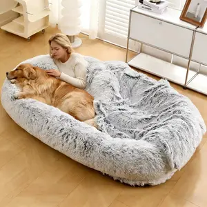 Human-Sized Dog Bed Fluffy Cloud Bed | Washable Giant Pet Cushion for Winter Warmth – Perfect for Dogs & Owners Shaped Beds