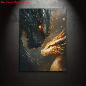 1 piece/set frameless canvas painting print poster,classic dragon art, Modern Home Decor,Book Love Tairn and Andarna Fourth Wing,perfect gift for fantasy novel lovers,ideal gift for bedroom,living room,dormitory hallway,bathroom,kitchen,mural