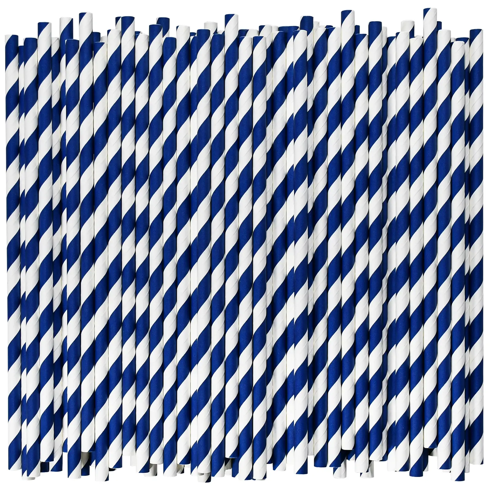 Biodegradable Paper Drinking Straws Bulk - Navy Blue, 1000 Counts - 7.75 Inches, 0.24'' Diameter