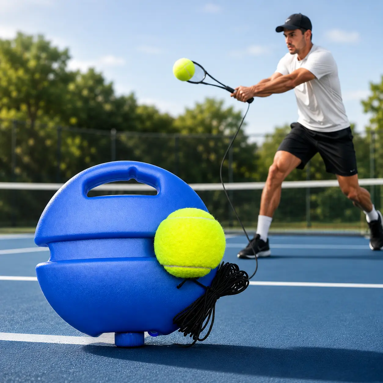 Tennis-Trainer Set 2pcs Tennis Bouncing Balls Tennis Ball | Portable Innovative Ball Game for Outdoors, in The Garden, in The Park for Children & Adults