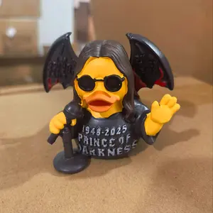 Dark Prince Duck Figurine, Unique Fun Cute Duck Decor, Creative Modern Decoration, Mini Home Craft Decoration, Party Music Duck Gift, Duck Doll Collection, Collectible Room Decor