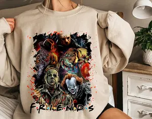 Halloween Characters Sweater, Halloween Scary Movies Sweatshirt, Halloween Characters Tee Shirt, Halloween Friends T-Shirt
