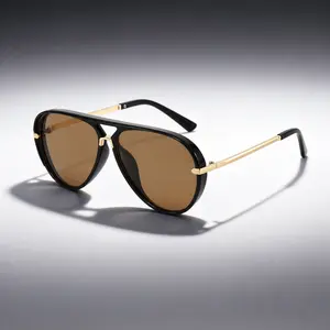 2026 Summer Essential | LUXE Lite Premium Acetate Navigator Sunglasses, HD Polarized Retro Old Money Style, UV400 OAR Lens, 145mm Wide Fit