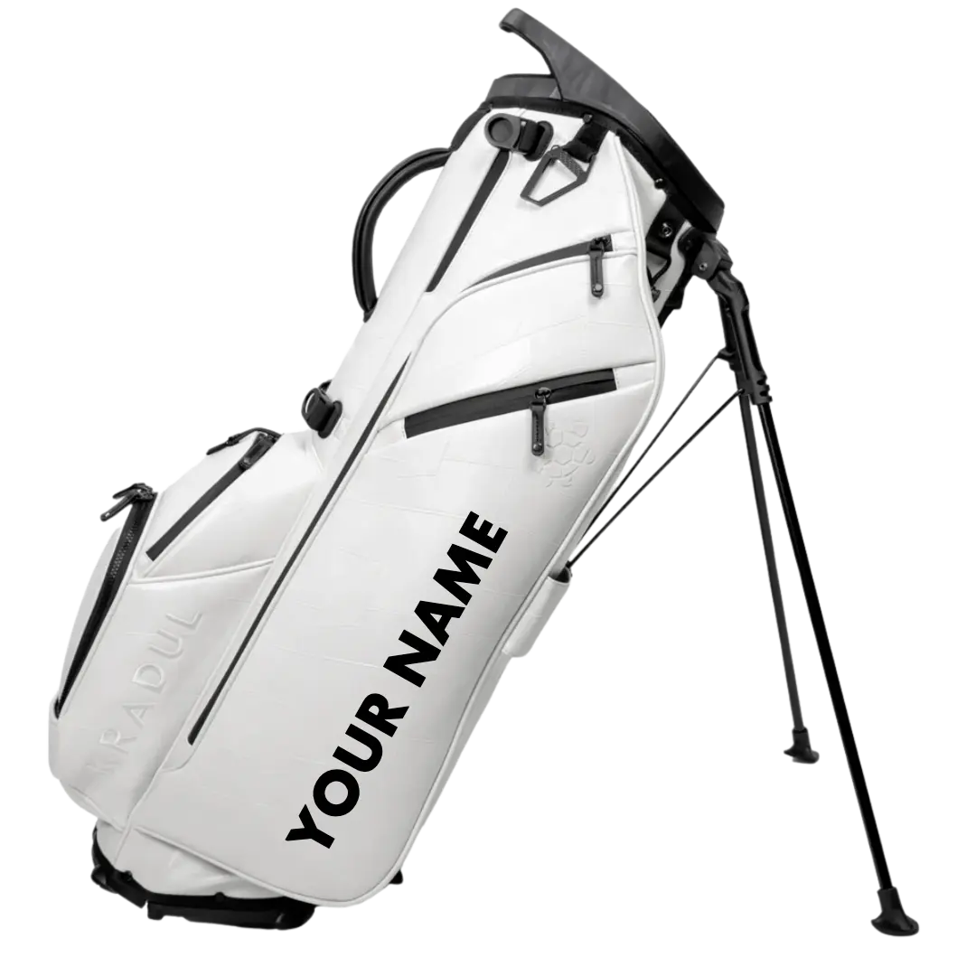 LUX G-Exotics Women’s 8.5in Golf Carry Bag - Patchwork White, Lightweight, Golf Course Use, Stand System, Zip Pockets [Customize], Portable Golf Club Bags