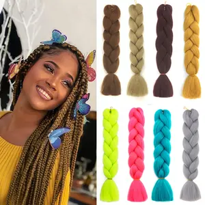 Solid Color Jumbo Braids Hair Synthetic High Temperature Fiber African Braiding Hair for Women