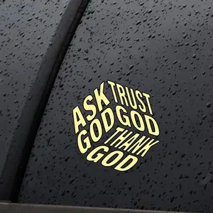 Ask God, Trust God, Thank God Cube Decal/Sticker for Car Truck SUV Home Decor Cell Phone Laptop Tumbler Accessories Driving vinyl Waterproof Car Sticker Decal