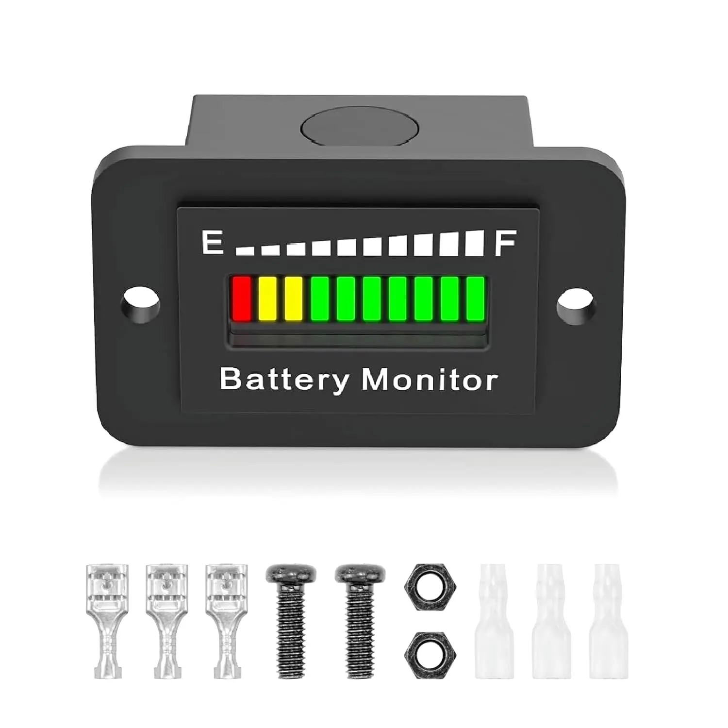 BM210 Waterproof LED Battery Gauge, 12V-72V Voltage Monitor for Golf Cart & Car Lithium Batteries
