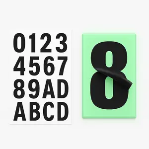 Glow in the Dark House Numbers & Letters – DIY Custom Address Plate Kit – 3.94"x2.36" Green Luminous Plate with Self-Adhesive Numbers 0–9 & Letters A–D – Weatherproof & Easy to Mount on Wall or Mailbox