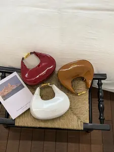 Fashion Large Capacity Women's Bag, New European and American Style Solid Color Crossbody Shoulder Handbag, All Seasons Elegant Design, Half Moon Purse