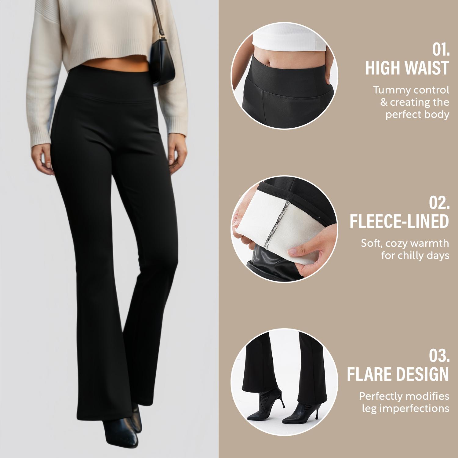Womens Thermal FLeece Lined Genuwii Leggings for Cold Winter Warm, High Waist Flared Leg Women's Cozy Workout Wear Fleece Pants for Yoga Riding Casual Everyday Wear Ladies Bottoms for Autumn/Winter Going Out Bottoms【TikTokShopBlackFriday】 Womens Thermal FLeece Lined Genuwii Leggings for Cold Winter Warm, High Waist Flared Leg Women's Cozy Workout Wear Fleece Pants for Yoga Riding Casual Everyday Wear Ladies Bottoms for Autumn/Winter Going Out Bottoms【TikTokShopBlackFriday】