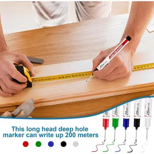 10 Color Long Head Deep Hole Markers,waterproof quick-drying oil-based pen, 20mm Deep Reach, Waterproof, Permanent, Metal Marking Pens,woodworking pen for ceramic tile deep hole marker pen