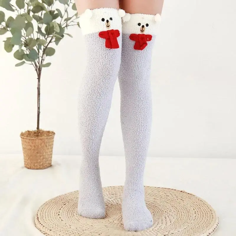 Women's Sporty Sports Socks, Snug Fleece Over-Knee Leg Covers, Plush Cozy Soft Fuzzy Winter Fall Hosiery, 2024 New Floor Wear Bulk Deal