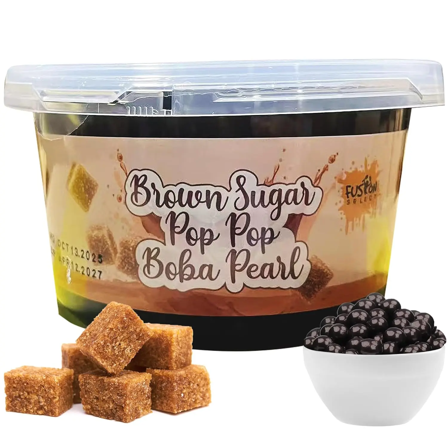 Boba Bursting Bobaz Popping Bobaz Pearls Fruit Tea Snack Toppings (490 Grams, Brown Sugar) Drink Beverage