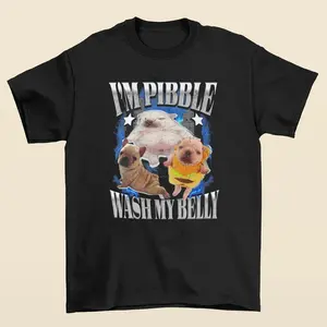 Funny Pibble T-Shirt Featuring Dog Meme Theme with Baby French Bulldog Design, Perfect for Gen Z Fans