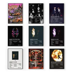 [Album Collection - Sale Up To 41%] Metro Heroes & Villains Collection - Modern Hip Hop Album Posters - Dark Aesthetic Wall Art - Gift for Producers [Unframed - Print Only]