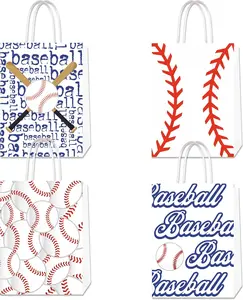 24-Pack Baseball Theme Goodie Bags with Handles - Sports Ball Treat Bags for Birthday Parties, Baby Showers & Party Decorations -- men's gifts christmas