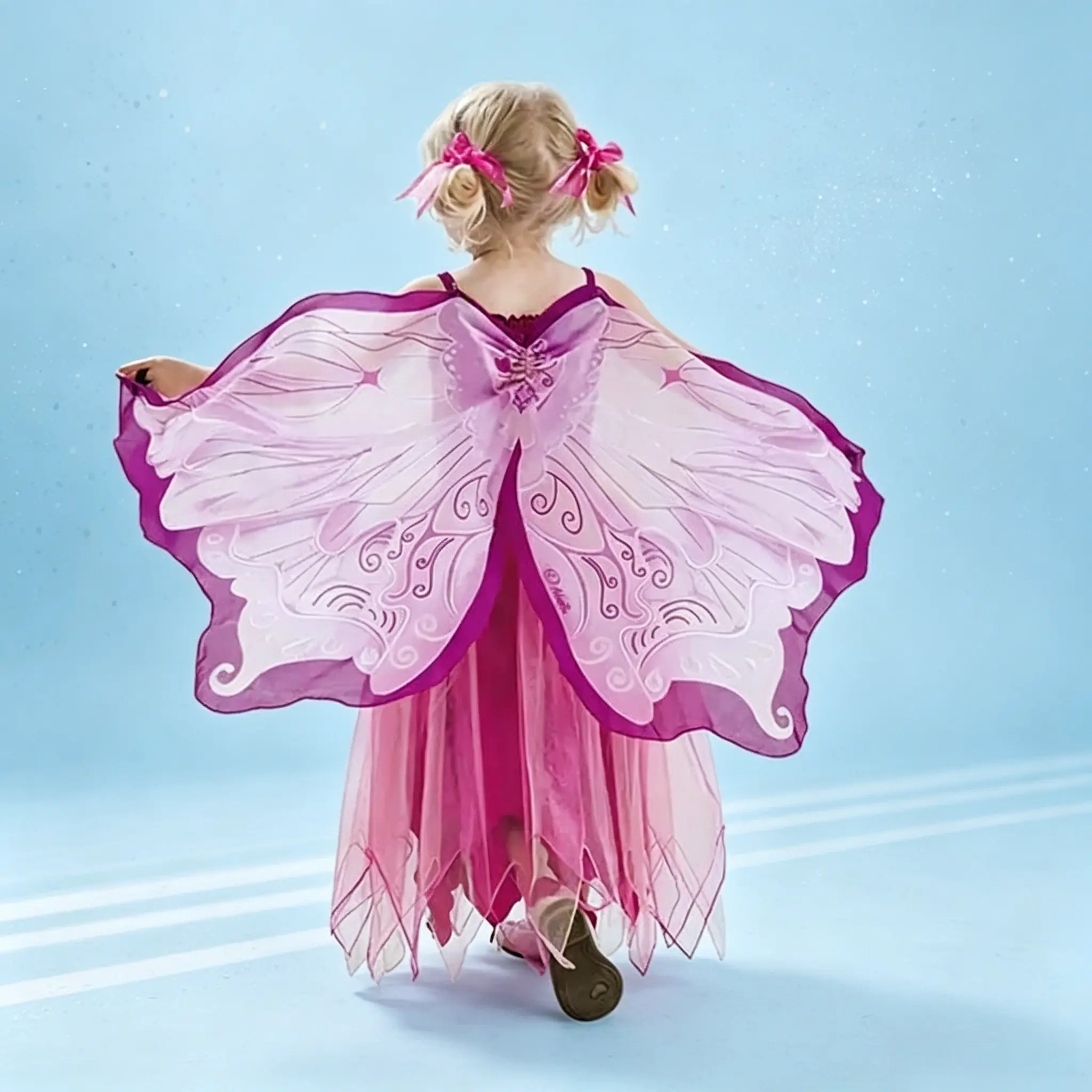 Fairy Angel Butterfly Wings Cape with Tulle Fabric, Elegant Party Performance Dress-Up Costume, Kids Halloween Cosplay Accessory Ideal for Festival Events & Birthday Party Decorations, Costume Accessories