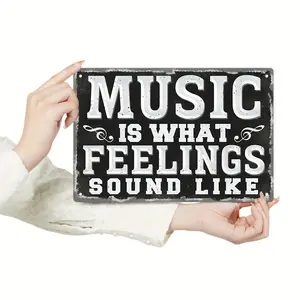 Putuo Decor Music Wall Art - Vintage Tin Plaque - Metal, 7.8X11.8 Inches - For Music Lovers - Perfect Gift for Home Decor, Coffee Bar, Man Cave