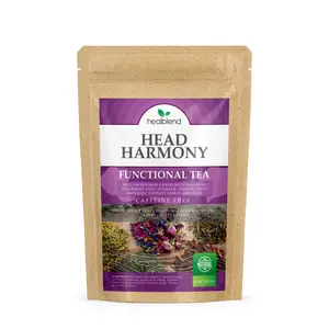 Healblend Head Harmony Herbal Tea - Caffeine Free Loose-Leaf Blend for Relaxation & Tension Relief - Rooibos, Lavender, Spearmint, Willow Bark & Passion Flower - 4 oz