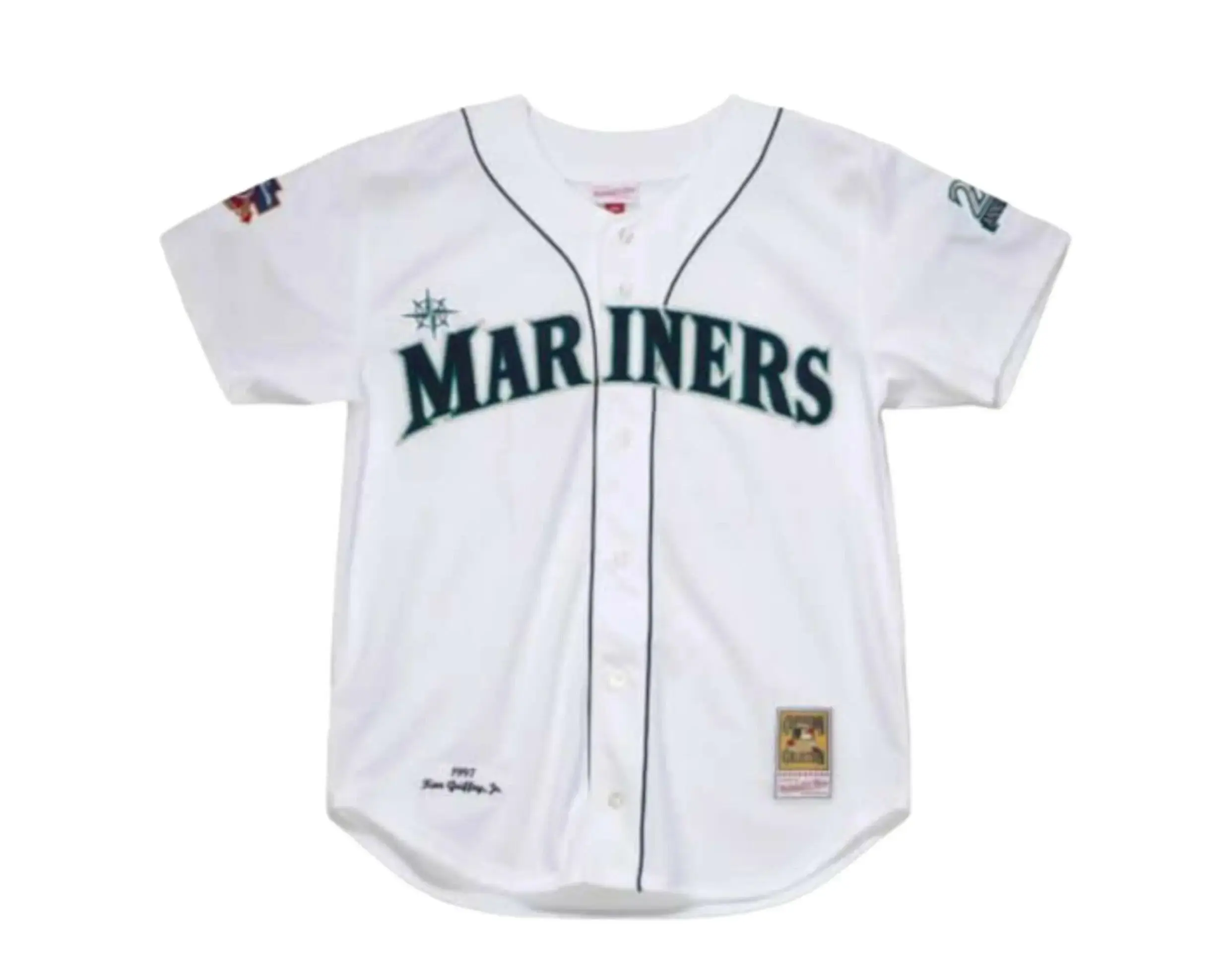 Mitchell & Ness Seattle Mariners Ken Griffey Jr. Authentic Jersey in White/Black | Men's