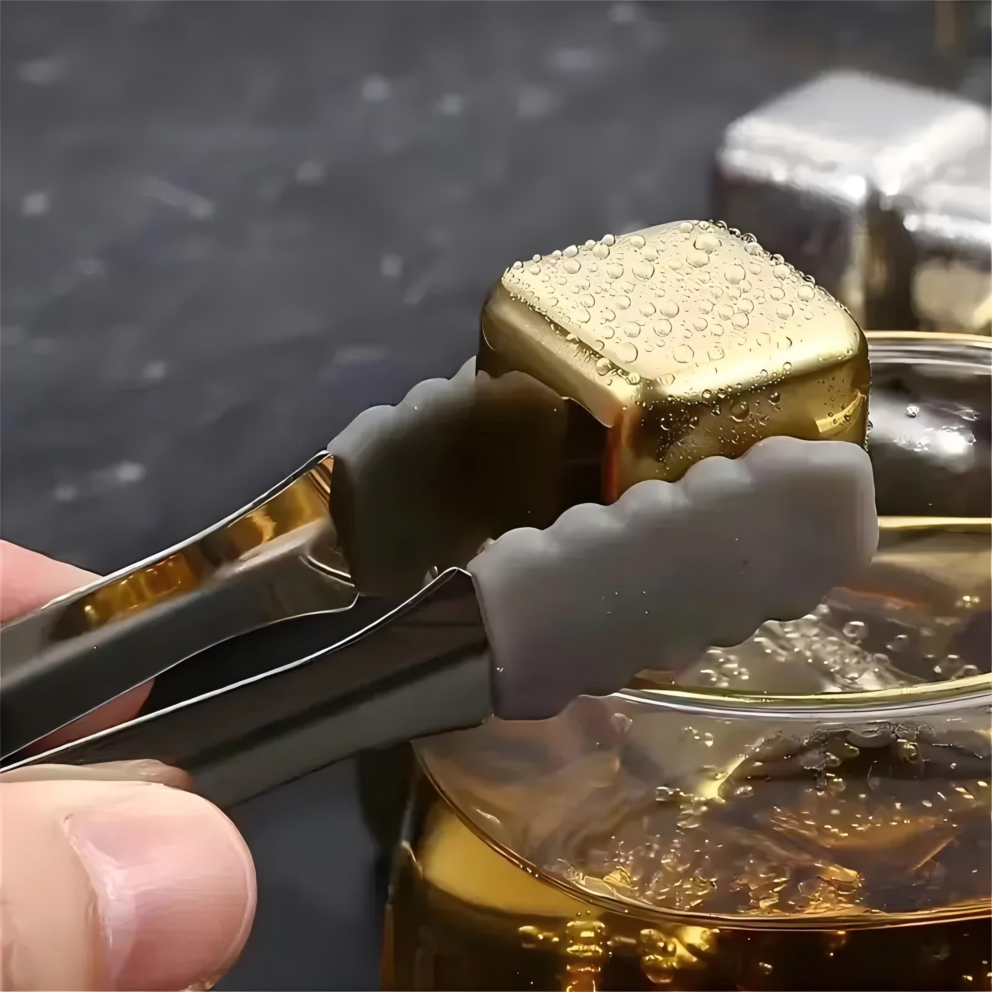 12 Pack Reusable Whiskey Stones 304 Stainless Steel Ice Cubes for Drinks Chill Without Diluting Whiskey Scotch Bourbon Gifts Drinkware 2.7 cm