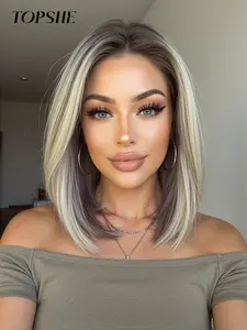 Topshe 13x6 HD Lace Front Wig, Lace Frontal Wig, Comfortable Breathable Synthetic Straight Hair, No Glue Wear, Glueless HD Wigs, Perfect for Cosplay Parties and Halloween Costumes