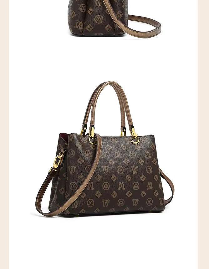 Women's Large Capacity Tote Bag, Designer Style Handbag with Top Handle & Crossbody Strap, Multi-pocket Work Purse, Waterproof Monogram Shoulder Bag for Everyday Use