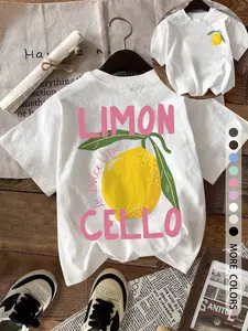 Women's Lemon Print Round Neck Tee, Fashion Casual Crew Neck T-Shirt for Daily Holiday Vacation Outdoor Wear, Ladies Clothes for All Seasons, Top