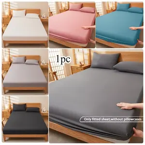 Soft Breathable Fitted Sheet, Bed Cover And Comfortable Multifunctional Mattress Protector, All - Season Comfort, Comfortable Solid Color Design, Suitable for Bedrooms, Guest Rooms, Dormitories, Apartments, Schools And Year-Round Bedding, No Pillowcase