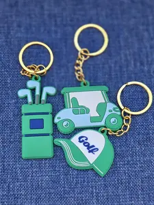 3 Pack Golf Keychains Set for Golfers, Golf Cart, Golf Hat & Golf Clubs Gift Bundle