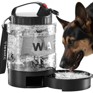 lesotc Dog Travel Water Bottle Portable with Pull-Out Drinking Bowl,  Large Travel Water Bowl Dispenser for Dogs Camping Essentials Hiking Beach Road Trip Park Walking On The Go Must Haves