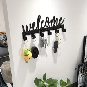 Wall Mounted Key Hook Rack, Wall Mount Design, Modern Style Metal Keychain Holder, Easy Install Coat Hooks, Home Organizer Hook for Entryway, Bedroom, Office, Hallway, Home Decor, Shelves, Storage Hooks