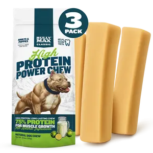 3-Pack of Bully Max Super Long-Lasting High Protein Power Chews with 75 grams of Protein per Chew