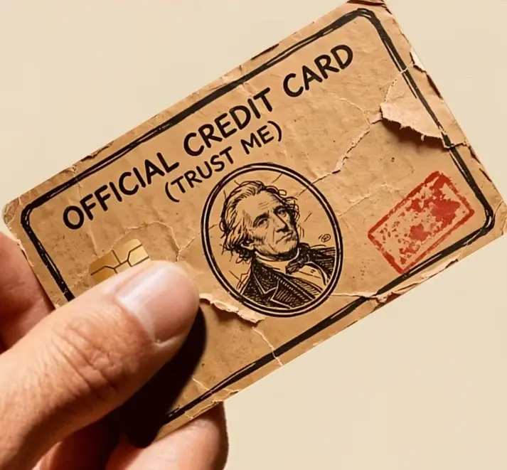 Official Real Cardboard Credit Card, Debit Cash Skin Funny Decal Sticker Money