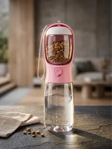 2-in-1 Pet Water & Food Cup – Portable Travel Bottle with Built-in Food Container