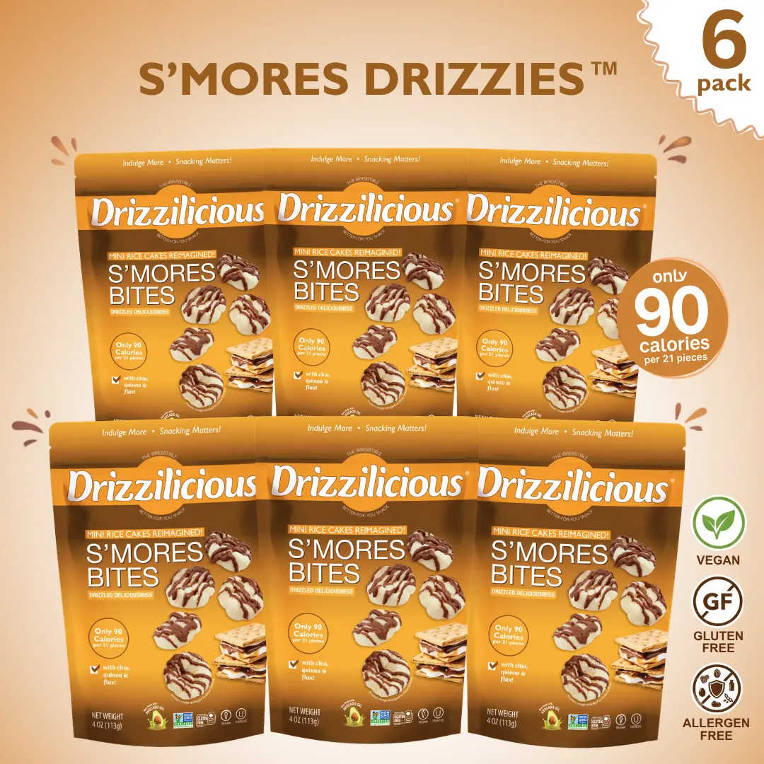 6 Pack - Drizzilicious S'mores Mini Rice Cakes 4oz 6 Pack - Drizzilicious S'mores Mini Rice Cakes 4oz