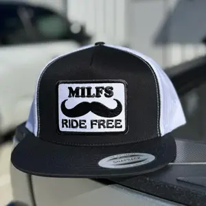 MILFs / Cougars Ride Free Mustache or Beard Flat Bill Hat