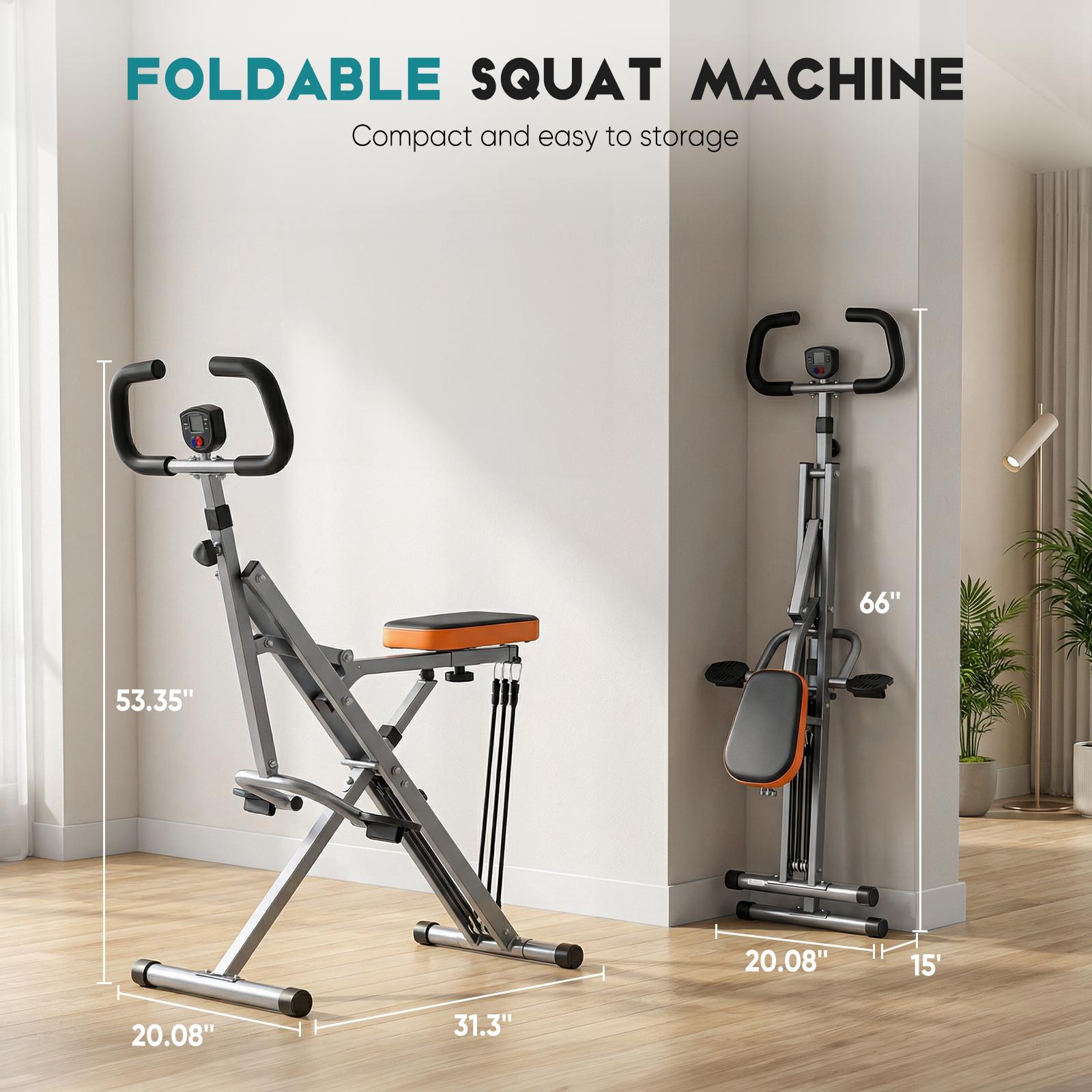 Squat Machine, Deep Squat Rowing Machine for Home, Easy Setup & Foldable Exercise Equipment, Glute Trainer Machine with 2/3 High-Strength Resistance Bands, Glutes & Leg Home Workout Machine Home squat machine, a 330-pound weight-bearing lower body Squat Machine, Deep Squat Rowing Machine for Home, Easy Setup & Foldable Exercise Equipment, Glute Trainer Machine with 2/3 High-Strength Resistance Bands, Glutes & Leg Home Workout Machine Home squat machine, a 330-pound weight-bearing lower body