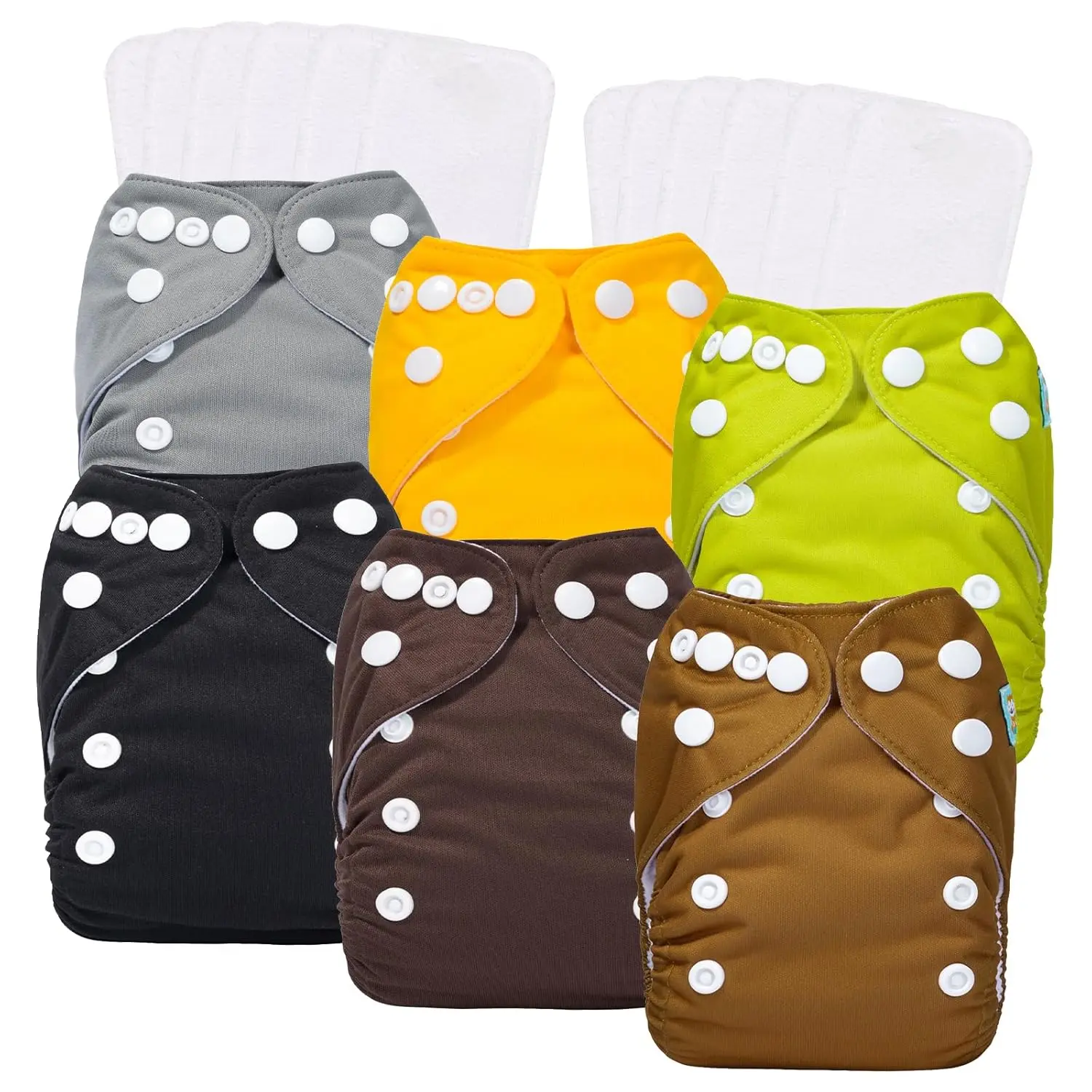 Cloth Diapers, Cloth Diaper for Preemie,6pcs Diaper Covers with 12  Diaper Inserts, Less Than 12pounds  Boy