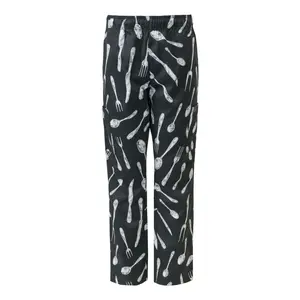 Chef Code | Chef Pants with Cargo Pockets & Elastic Waist | Unisex Service Uniform Pant