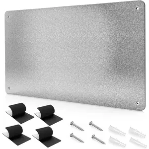 17.7" x 11.8" Metal  Board -  Bulletin Board to Display  Letters Numbers , Poetry,  Jars, Notes, Photos, Suitable for Wall, Refrigerator, Cubicle, Cabinet