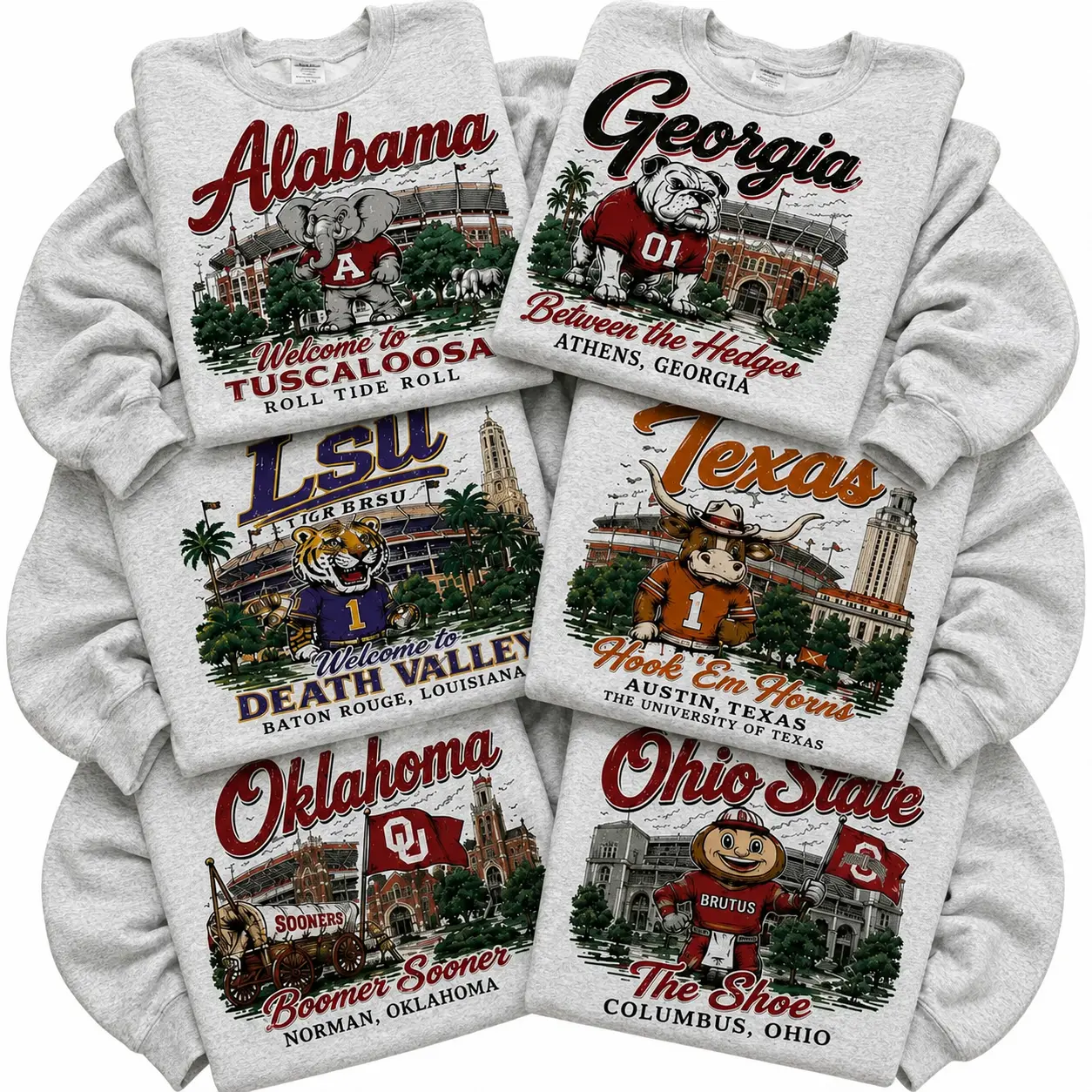 Gildan 18000 Unisex Crewneck Sweatshirt – All Team Football design in Ash , cozy classic fit for sports fans - AG, Cold Wash, Hang Dry Or Tumble Dry On Low, Fashion, Ansi/Isea 107 Compliant, Graphic, Oeko-Tex Certified